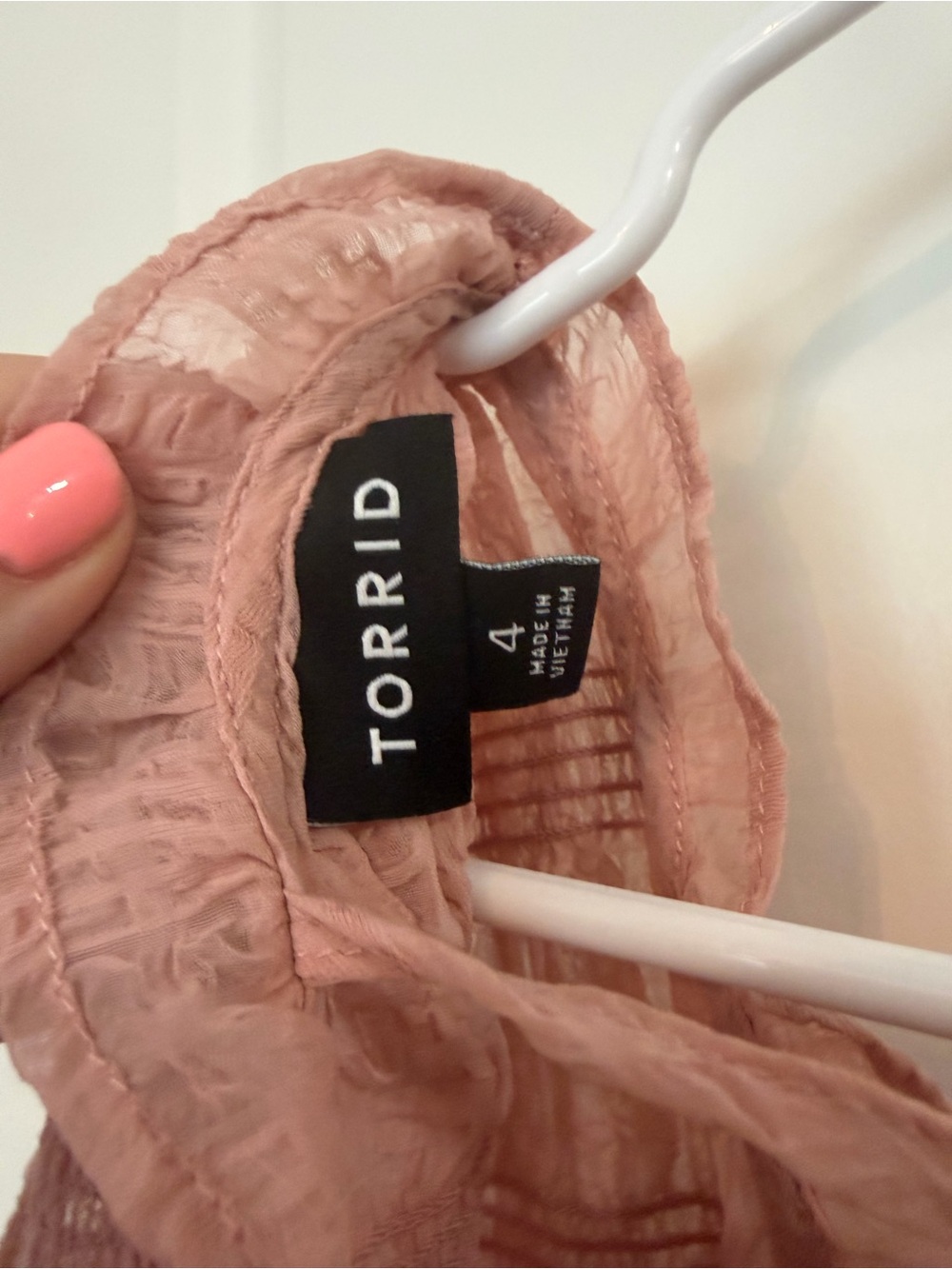 torrid Smocked V-Neck Tie-Back Tank in Dusty Rose - Picture 5 of 5